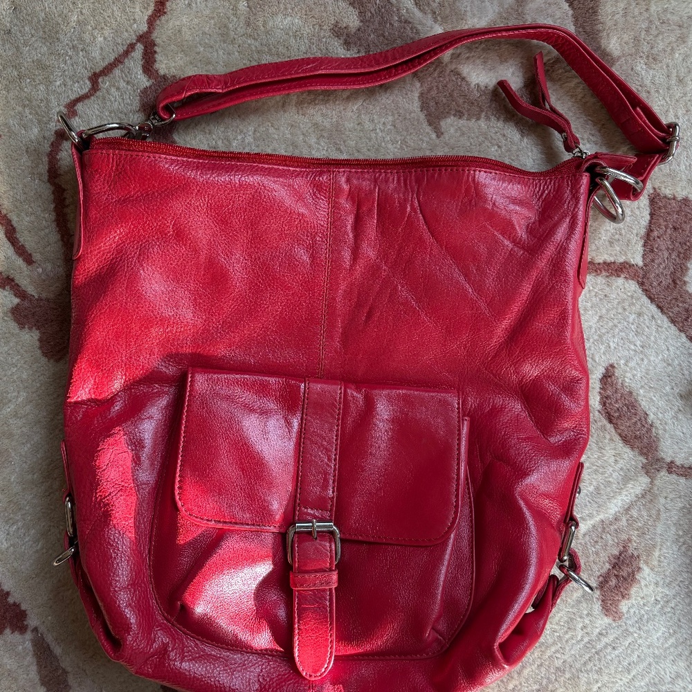 TANO Red Leather Satchel